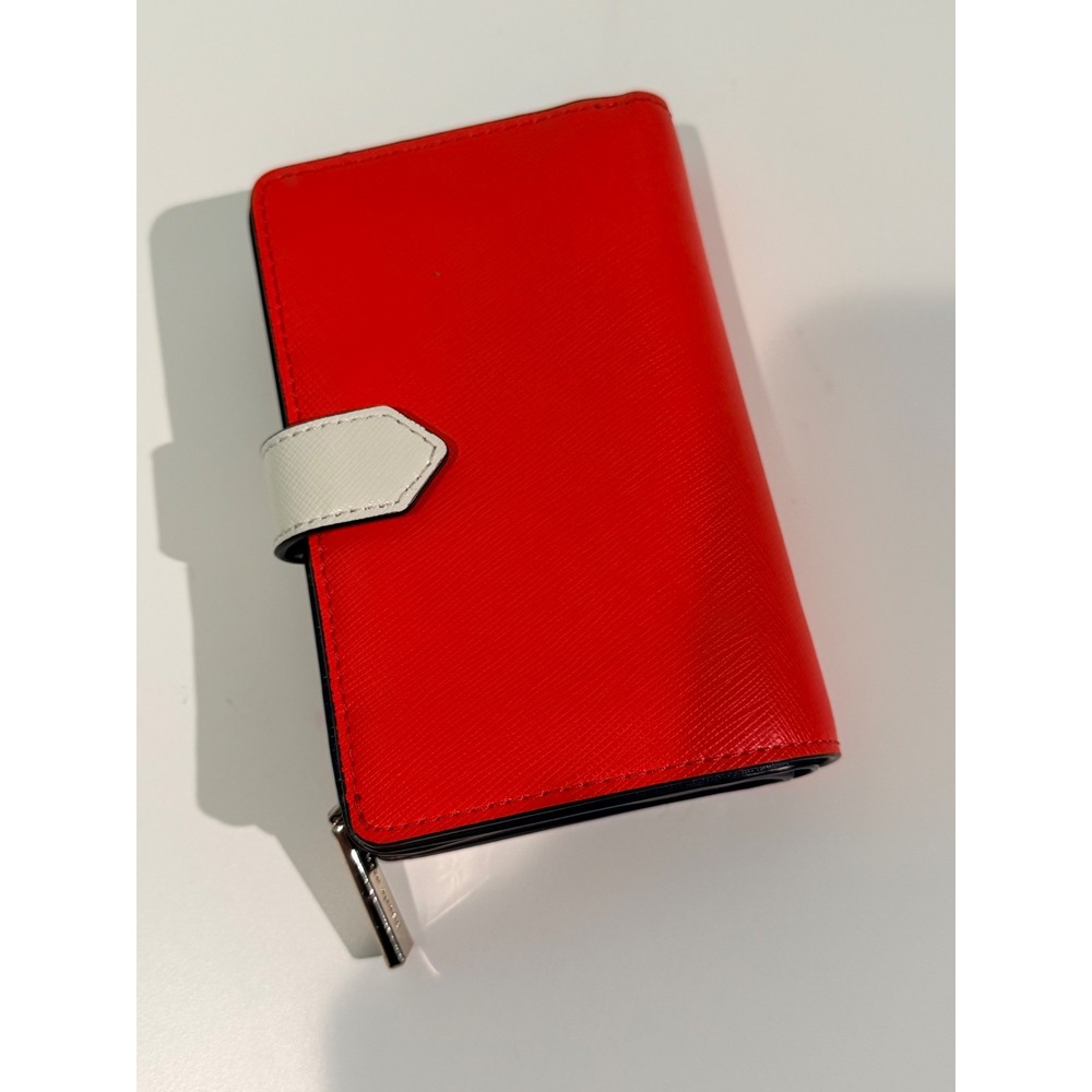Kate Spade New York Colorblock Saffiano Leather Bifold Wallet Red White Navy View 4